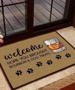 Paws Hope You Brought Bourbon And Dog Treats Printed Doormat