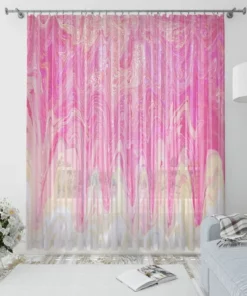 Alternative view of Luxurious Pink Meltdown Printed Window Curtains
