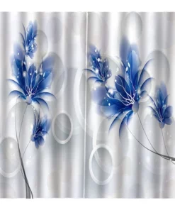 Alternative view of Blossom Blue And White Printed Window Curtain