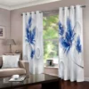 Blossom Blue And White Printed Window Curtain