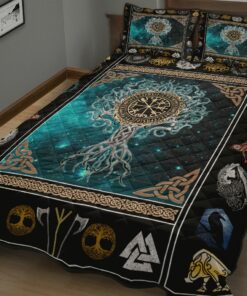 Alternative view of Viking Tree of Life Quilt Bedding Set
