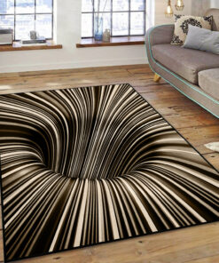 3D Checkered Vortex Optical Illusions Rug