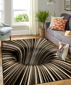 3D Checkered Vortex Optical Illusions Rug