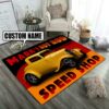 Personalized Hot Rod Open 24h Garage Speed Shop Rug