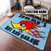 Personalized Hot Rod Woodpecker Speed Frame Rug