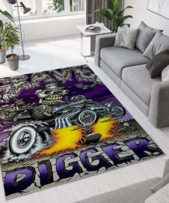 Hot Rod Woodpecker Digger Rug