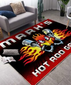 Personalized Hot Rod Duck Rug