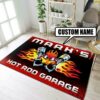 Personalized Hot Rod Duck Rug