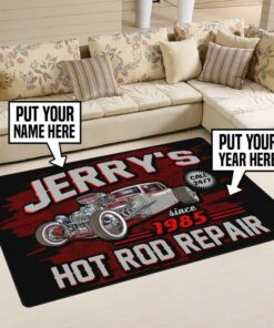 Personalized Hot Rod Repair Call 247 Rug