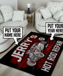 Personalized Hot Rod Repair Call 247 Rug
