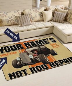 Personalize Hot Rod Repair Rug