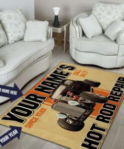 Personalize Hot Rod Repair Rug