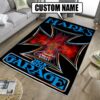 Personalized Hot Rod Garage Iron Cross Rug