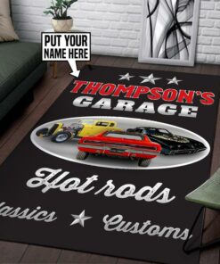Personalized Hotrod Car Muscle Car Rug