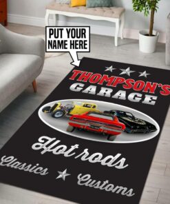 Personalized Hotrod Car Muscle Car Rug