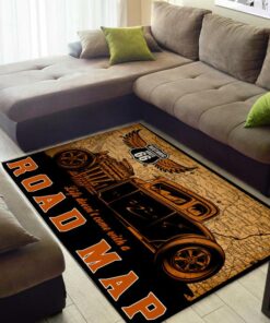 Hot Rod Garage Road Map Rug