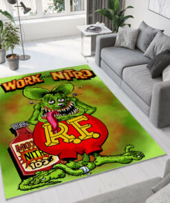 Rat Fink Hot Rod I Work For Nitro Rug