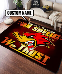Personalized Hot Rod In Speed We Trust Rug