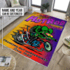 Personalized Rat Fink Biker Hot Rod Garage Rug