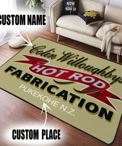 Personalized Hot Rod Funny Rug