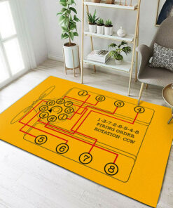 Firewall Of Hot Rod Classic Muscle Street Or Race Car Some Ho High Output Engines Rug