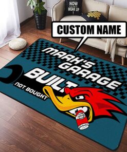 Personalized Built Not Bought Hot Rod Rug