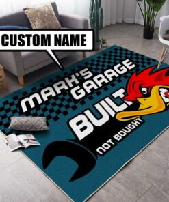 Personalized Built Not Bought Hot Rod Rug