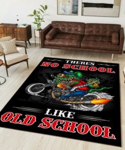 Theres No School Like Old School Hot Rod Rug