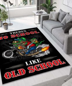 Theres No School Like Old School Hot Rod Rug