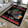 Theres No School Like Old School Hot Rod Rug