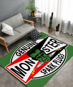 Monster Spark Plugs Hot Rod Rug