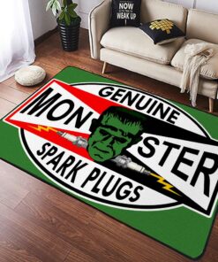Monster Spark Plugs Hot Rod Rug