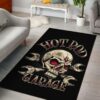 Hot Rod V8 Skull Garage Rug