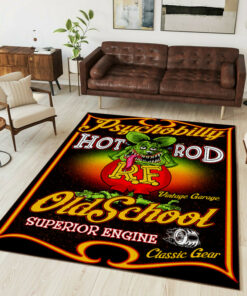 Hot Rod Vintage Garage Old School Rug