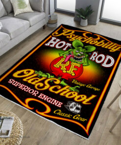 Hot Rod Vintage Garage Old School Rug