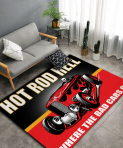 Hot Rod Hell Where The Bad Cars Go Rug