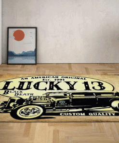 American Original Black Death Hot Rod Rug