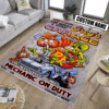 Personalized Garage Mechanic On Duty Hot Rod Rug