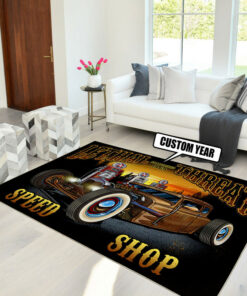 Personalized Lethal Threat Speed Shop Hot Rod Rug