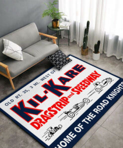 Kil Kare Dragstrip And Speedway Drag Race Hot Rat Rod Rug