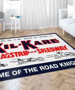 Kil Kare Dragstrip And Speedway Drag Race Hot Rat Rod Rug