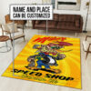 Personalized Name And Place Woodpecker Hot Rod Rug