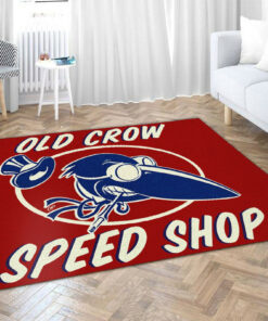Old Crow Speed Shop Hot Rod Rug
