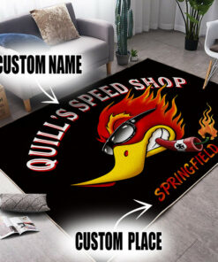 Personalized Speed Shop Hot Rod Area Rug