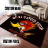 Personalized Speed Shop Hot Rod Area Rug