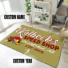 Personalized Name And Year Speed Shop Hot Rod Area Rug