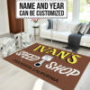 Personalized Name Speed Shop Hot Rod Area Rug