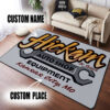 Personalized Auto Shop Equipment Hot Rod Rug