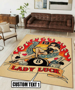 Personalized Lady Luck Hot Rod Rug