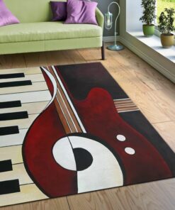Piano Guitar Area Rug For Living Room